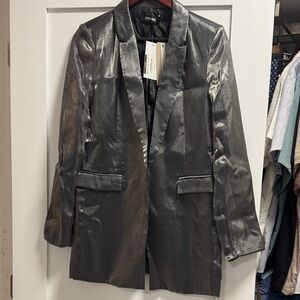 DO+BE Women's Metallic Silver Blazer